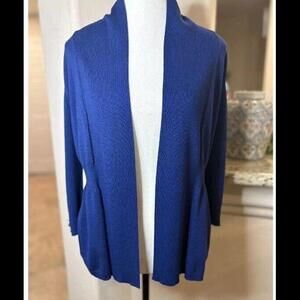 👠🥻💙Verve Ami Cardigan Women Small Blue Solid Open Front Sz Small
